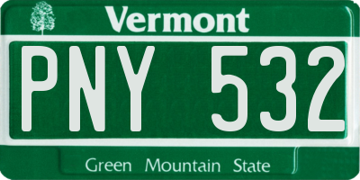 VT license plate PNY532