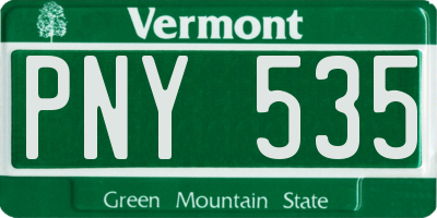 VT license plate PNY535