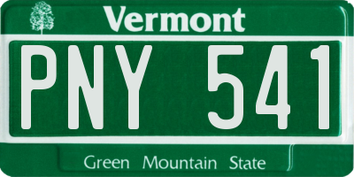 VT license plate PNY541