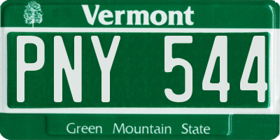 VT license plate PNY544