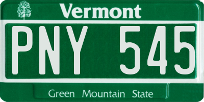 VT license plate PNY545