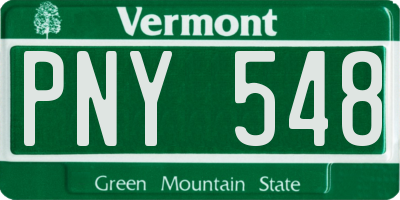 VT license plate PNY548