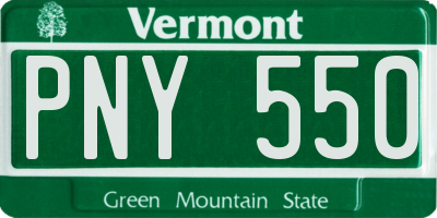 VT license plate PNY550