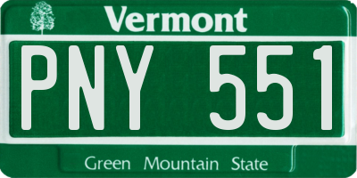 VT license plate PNY551