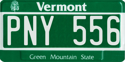 VT license plate PNY556