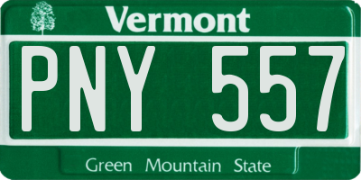 VT license plate PNY557