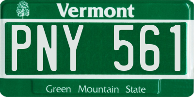 VT license plate PNY561