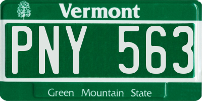 VT license plate PNY563