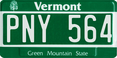 VT license plate PNY564