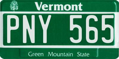 VT license plate PNY565