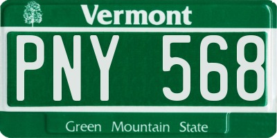 VT license plate PNY568