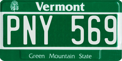 VT license plate PNY569
