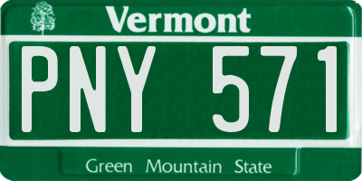 VT license plate PNY571
