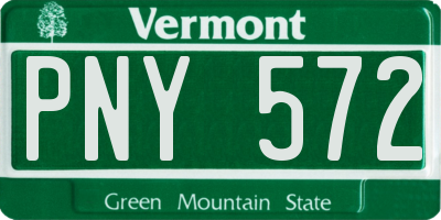 VT license plate PNY572