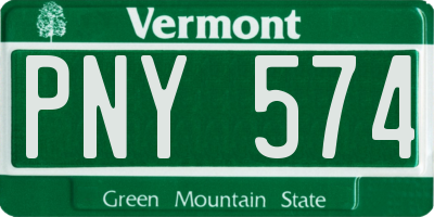VT license plate PNY574