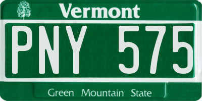 VT license plate PNY575