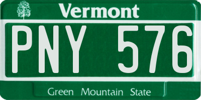 VT license plate PNY576