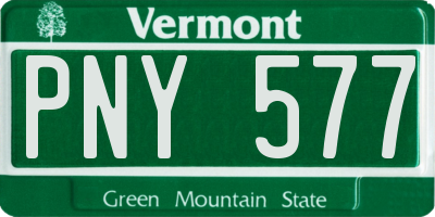 VT license plate PNY577