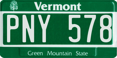 VT license plate PNY578