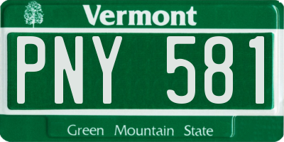 VT license plate PNY581