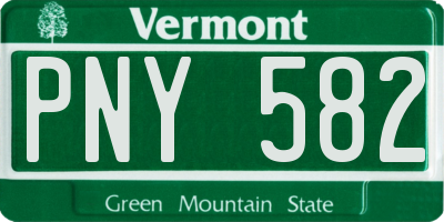 VT license plate PNY582