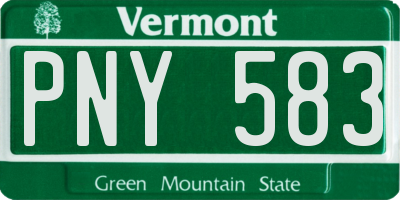 VT license plate PNY583