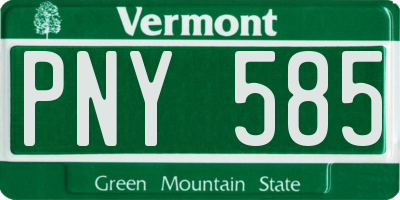 VT license plate PNY585