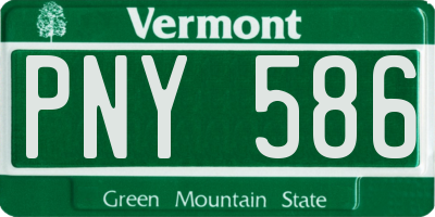 VT license plate PNY586