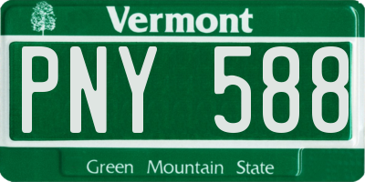 VT license plate PNY588