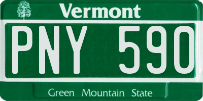 VT license plate PNY590