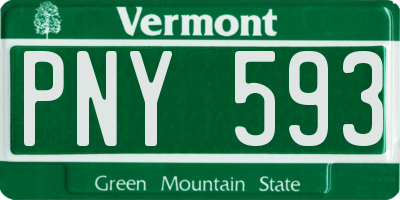 VT license plate PNY593