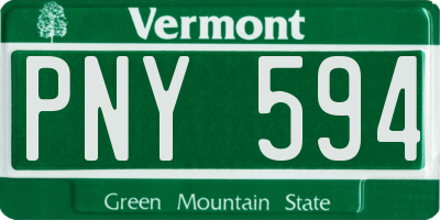 VT license plate PNY594