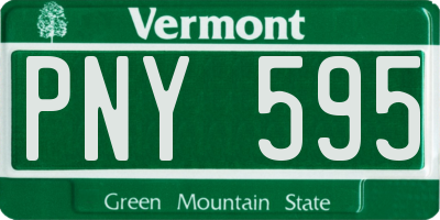 VT license plate PNY595