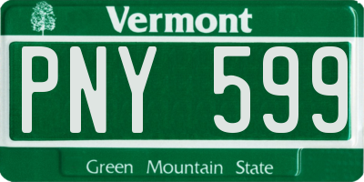VT license plate PNY599