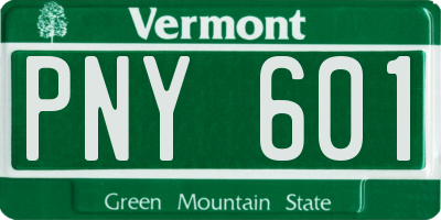 VT license plate PNY601