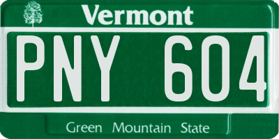 VT license plate PNY604