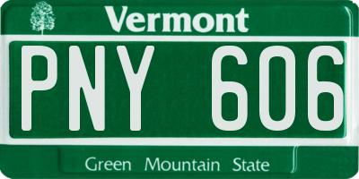 VT license plate PNY606
