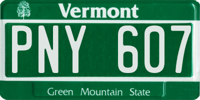 VT license plate PNY607