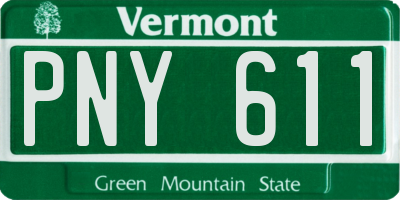 VT license plate PNY611