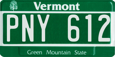 VT license plate PNY612