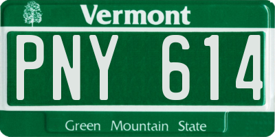 VT license plate PNY614