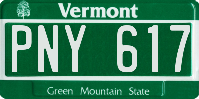 VT license plate PNY617