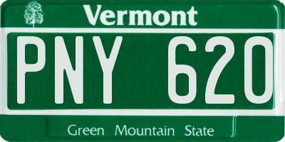 VT license plate PNY620