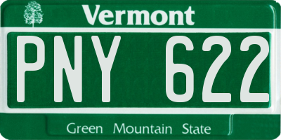 VT license plate PNY622