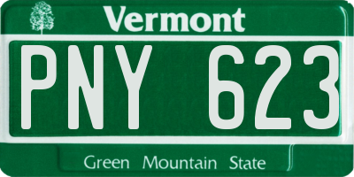 VT license plate PNY623