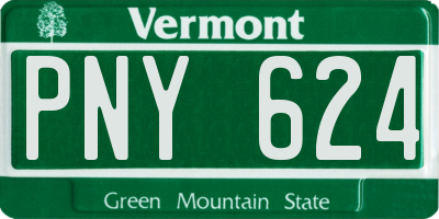 VT license plate PNY624