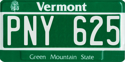 VT license plate PNY625