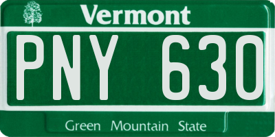 VT license plate PNY630