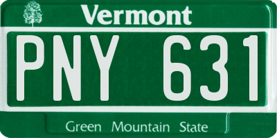 VT license plate PNY631