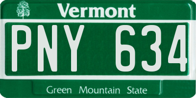 VT license plate PNY634